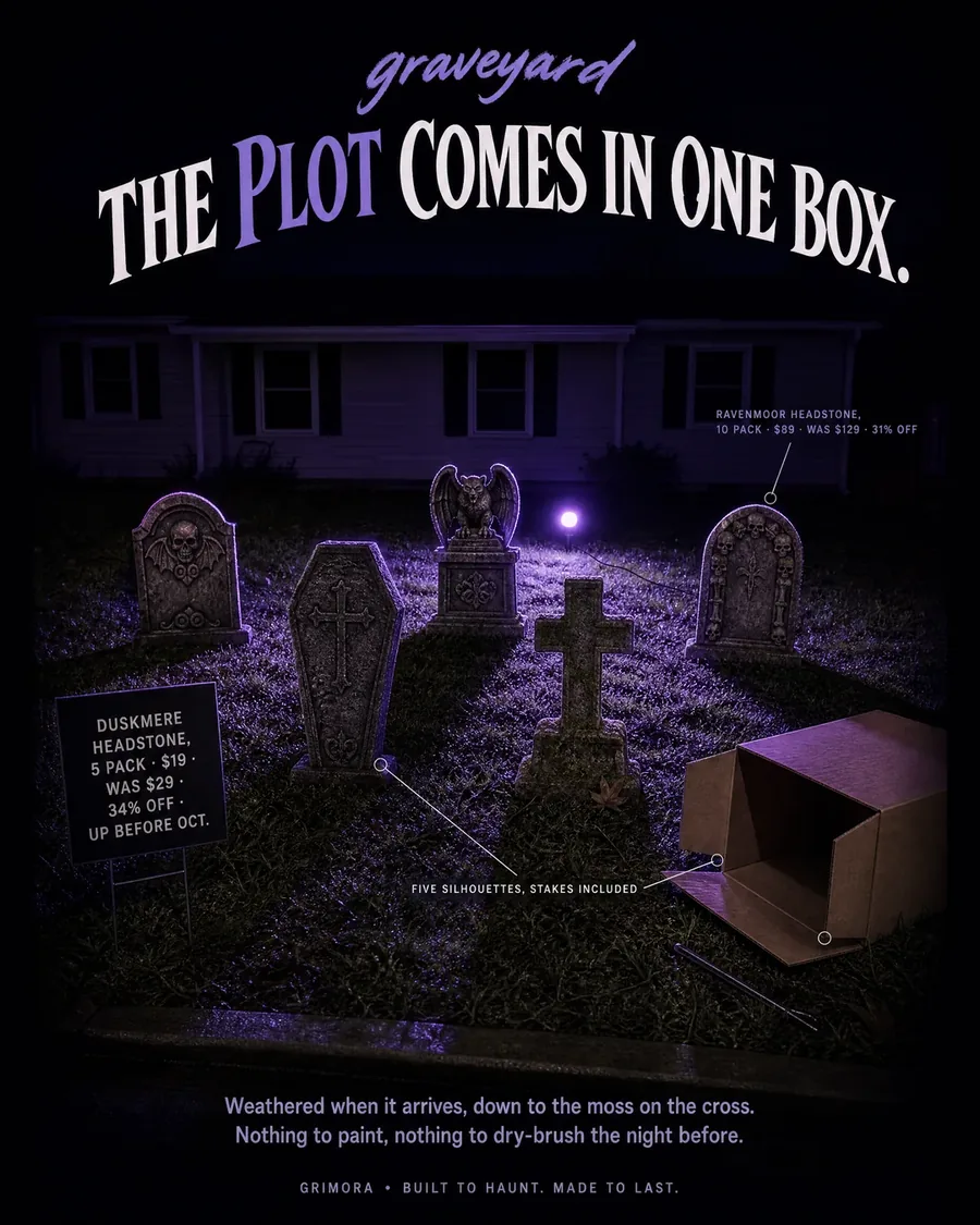 The plot comes in one box. Five stones, staggered in depth so they step back into the yard instead of lining u