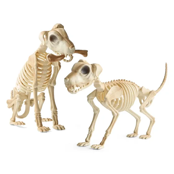Barkmoor Skeleton Dog Pair, closer in