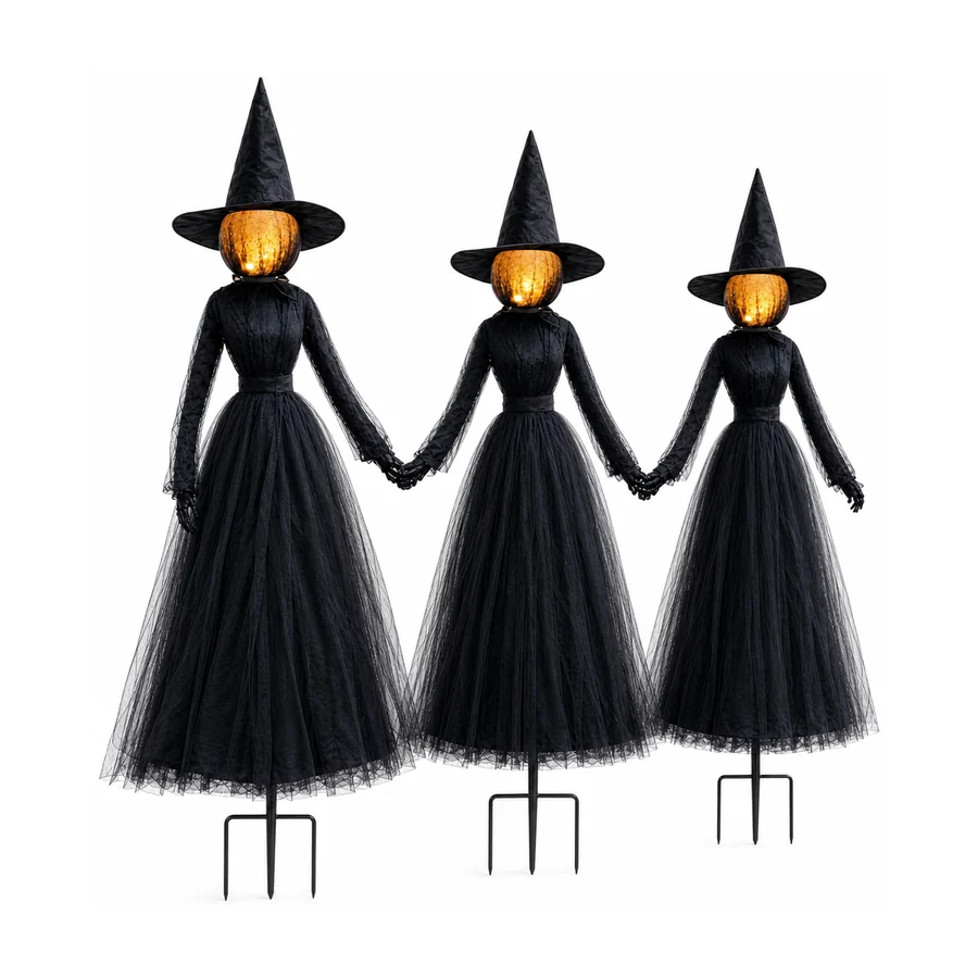 Bramblehook 6 ft Witch Animatronic, studio packshot on white