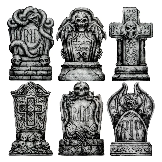 Dreadmoor Tombstones, 6 pack, closer in