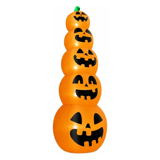 Hollowbrook 14 ft Pumpkin Inflatable, closer in