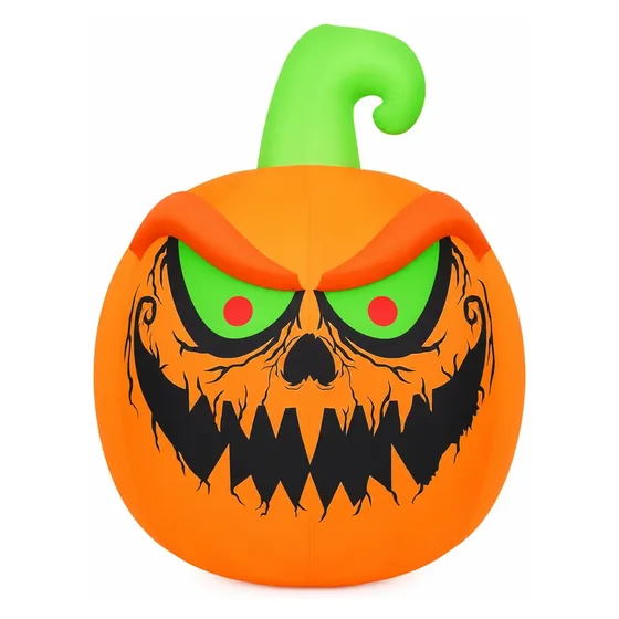Thornfield 15 ft Pumpkin Inflatable, closer in