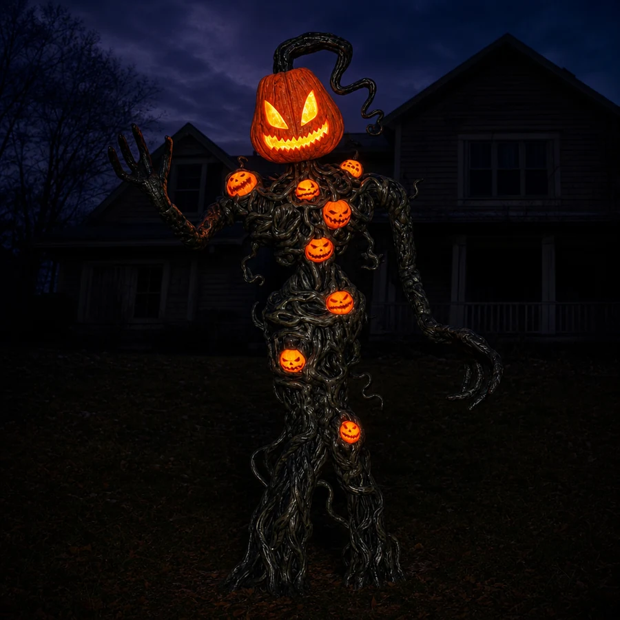 What it looks like at night: the only light on the lawn comes from inside it