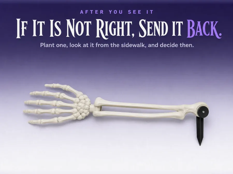 One arm piece lying flat and alone, seen from above, over a ground that opens from violet to pale.