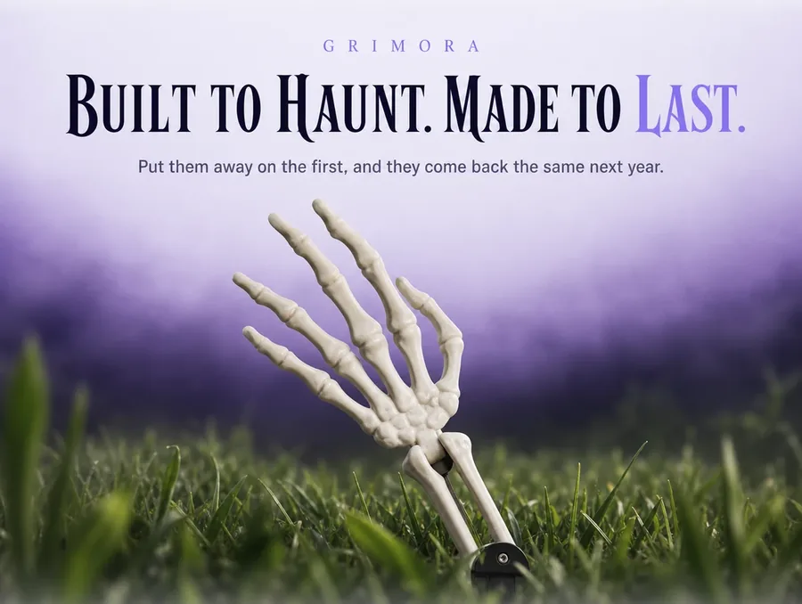 A single planted hand seen close in the grass at night, the frame lightening to near-white at the top.