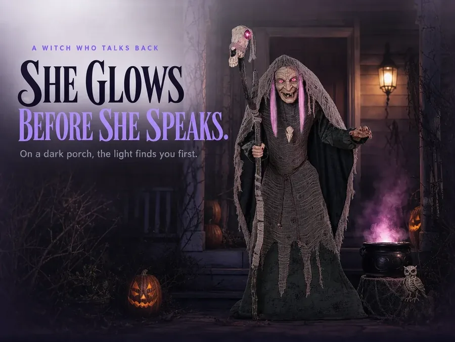 She watches the porch steps, pink light behind her eyes before anyone gets close.